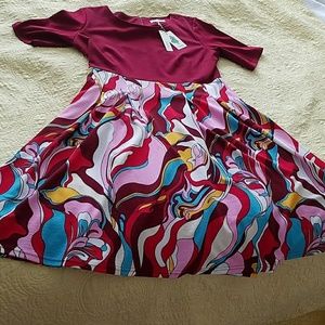 NWT dress. Red/multi